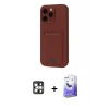MARSİLYAN™- iPhone 16 Pro Max Kılıf Vadi Çizgi Prime - Siyah Bilvis 5in1 5D Magic Hayalet Cam Ekran Koruyucu + Gümüş PVD Metal Kamera Lens