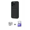 MARSİLYAN™- iPhone 16 Pro Max Kılıf Vadi Çizgi Prime - Siyah Bilvis 5in1 5D Magic Hayalet Cam Ekran Koruyucu + Pers Alüminyum Kamera Lens - GS