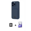 MARSİLYAN™- iPhone 16 Pro Max Kılıf Vadi Çizgi Prime - Siyah Bilvis 5in1 5D Magic Hayalet Cam Ekran Koruyucu + PVD Metal Kamera Lens - SH