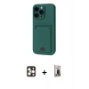 MARSİLYAN™- iPhone 16 Pro Max Kılıf Vadi Çizgi Prime - Siyah Bilvis Hayalet Cam Ekran Koruyucu + PVD Metal Kamera Lens - GD