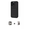 MARSİLYAN™- iPhone 16 Pro Max Kılıf Vadi Çizgi Prime - Siyah Bilvis Hayalet Cam Ekran Koruyucu + PVD Metal Kamera Lens - GD