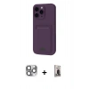 MARSİLYAN™- iPhone 16 Pro Max Kılıf Vadi Çizgi Prime - Siyah Bilvis Hayalet Cam Ekran Koruyucu + Gri Pers Alüminyum Kamera Lens