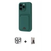 MARSİLYAN™- iPhone 16 Pro Max Kılıf Vadi Çizgi Prime - Siyah Bilvis Hayalet Cam Ekran Koruyucu + Gri Pers Alüminyum Kamera Lens
