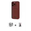 MARSİLYAN™- iPhone 16 Pro Max Kılıf Vadi Çizgi Prime - Siyah Bilvis Hayalet Cam Ekran Koruyucu + Gri Pers Alüminyum Kamera Lens
