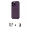 MARSİLYAN™- iPhone 16 Pro Max Kılıf Vadi Çizgi Prime - Siyah Bilvis Hayalet Cam Ekran Koruyucu + Pers Alüminyum Kamera Lens - GS