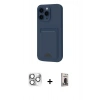MARSİLYAN™- iPhone 16 Pro Max Kılıf Vadi Çizgi Prime - Siyah Bilvis Hayalet Cam Ekran Koruyucu + Pers Alüminyum Kamera Lens - GS
