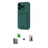 MARSİLYAN™- iPhone 16 Pro Max Kılıf Vadi Çizgi Prime - Siyah Bilvis Hayalet Cam Ekran Koruyucu + Raze Metal Kamera Lens - SH