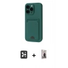 MARSİLYAN™- iPhone 16 Pro Max Kılıf Vadi Çizgi Prime - Siyah Bilvis Hayalet Cam Ekran Koruyucu + PVD Metal Kamera Lens - SH