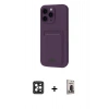 MARSİLYAN™- iPhone 16 Pro Max Kılıf Vadi Çizgi Prime - Siyah Bilvis Hayalet Cam Ekran Koruyucu + PVD Metal Kamera Lens - SH