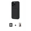 MARSİLYAN™- iPhone 16 Pro Max Kılıf Vadi Çizgi Prime - Siyah Bilvis Hayalet Cam Ekran Koruyucu + PVD Metal Kamera Lens - SH