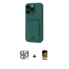 MARSİLYAN™- iPhone 16 Pro Max Kılıf Vadi Çizgi Prime - Siyah Buffer Cam Ekran Koruyucu + Gri Pers Alüminyum Kamera Lens