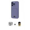 MARSİLYAN™- iPhone 16 Pro Max Kılıf Vadi Çizgi Prime - Siyah Buffer Cam Ekran Koruyucu + Gri Pers Alüminyum Kamera Lens