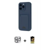 MARSİLYAN™- iPhone 16 Pro Max Kılıf Vadi Çizgi Prime - Siyah Buffer Cam Ekran Koruyucu + Gri Pers Alüminyum Kamera Lens