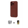 MARSİLYAN™- iPhone 16 Pro Max Kılıf Vadi Çizgi Prime - Siyah Buffer Cam Ekran Koruyucu + Gri Pers Alüminyum Kamera Lens
