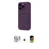 MARSİLYAN™- iPhone 16 Pro Max Kılıf Vadi Çizgi Prime - Siyah Buffer Cam Ekran Koruyucu + Pers Alüminyum Kamera Lens - GS