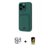 MARSİLYAN™- iPhone 16 Pro Max Kılıf Vadi Çizgi Prime - Siyah Buffer Cam Ekran Koruyucu + Pers Alüminyum Kamera Lens - GS