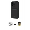MARSİLYAN™- iPhone 16 Pro Max Kılıf Vadi Çizgi Prime - Siyah Buffer Cam Ekran Koruyucu + Pers Alüminyum Kamera Lens - GS