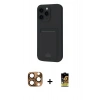 MARSİLYAN™- iPhone 16 Pro Max Kılıf Vadi Çizgi Prime - Siyah Buffer Cam Ekran Koruyucu + Pers Alüminyum Kamera Lens - CLTM