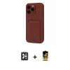 MARSİLYAN™- iPhone 16 Pro Max Kılıf Vadi Çizgi Prime - Siyah Buffer Cam Ekran Koruyucu + PVD Metal Kamera Lens - SH