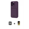MARSİLYAN™- iPhone 16 Pro Max Kılıf Vadi Çizgi Prime - Siyah Buffer Cam Ekran Koruyucu + PVD Metal Kamera Lens - SH