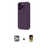 MARSİLYAN™- iPhone 16 Pro Max Kılıf Vadi Çizgi Prime - Siyah Buffer Cam Ekran Koruyucu + PVD Metal Kamera Lens - GD