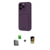 MARSİLYAN™- iPhone 16 Pro Max Kılıf Vadi Çizgi Prime - Siyah Buffer Cam Ekran Koruyucu + Raze Metal Kamera Lens - SH