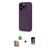 MARSİLYAN™- iPhone 16 Pro Max Kılıf Vadi Çizgi Prime - Siyah Buffer Hayalet Cam Ekran Koruyucu + Raze Metal Kamera Lens - CLTM