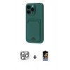 MARSİLYAN™- iPhone 16 Pro Max Kılıf Vadi Çizgi Prime - Siyah Buffer Hayalet Cam Ekran Koruyucu + Pers Alüminyum Kamera Lens - GI