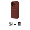 MARSİLYAN™- iPhone 16 Pro Max Kılıf Vadi Çizgi Prime - Siyah Buffer Hayalet Cam Ekran Koruyucu + Pers Alüminyum Kamera Lens - GI