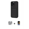 MARSİLYAN™- iPhone 16 Pro Max Kılıf Vadi Çizgi Prime - Siyah Buffer Hayalet Cam Ekran Koruyucu + Pers Alüminyum Kamera Lens - GI