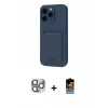 MARSİLYAN™- iPhone 16 Pro Max Kılıf Vadi Çizgi Prime - Siyah Buffer Hayalet Cam Ekran Koruyucu + Pers Alüminyum Kamera Lens - GI