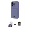 MARSİLYAN™- iPhone 16 Pro Max Kılıf Vadi Çizgi Prime - Siyah Buffer Hayalet Cam Ekran Koruyucu + Gümüş Bilvis Titan Kamera Lens