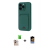 MARSİLYAN™- iPhone 16 Pro Max Kılıf Vadi Çizgi Prime - Siyah Buffer Hayalet Cam Ekran Koruyucu + Natural Grey Raze Metal Kamera Lens