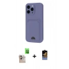 MARSİLYAN™- iPhone 16 Pro Max Kılıf Vadi Çizgi Prime - Siyah Buffer Hayalet Cam Ekran Koruyucu + Natural Grey Raze Metal Kamera Lens