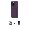 MARSİLYAN™- iPhone 16 Pro Max Kılıf Vadi Çizgi Prime - Siyah Buffer Hayalet Cam Ekran Koruyucu + PVD Metal Kamera Lens - GD