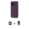 MARSİLYAN™- iPhone 16 Pro Max Kılıf Vadi Çizgi Prime - Siyah Buffer Hayalet Cam Ekran Koruyucu + PVD Metal Kamera Lens - SH
