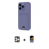MARSİLYAN™- iPhone 16 Pro Max Kılıf Vadi Çizgi Prime - Siyah Buffer Hayalet Cam Ekran Koruyucu + PVD Metal Kamera Lens - GD