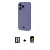 MARSİLYAN™- iPhone 16 Pro Max Kılıf Vadi Çizgi Prime - Siyah Buffer Hayalet Cam Ekran Koruyucu + PVD Metal Kamera Lens - SH