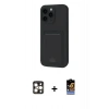 MARSİLYAN™- iPhone 16 Pro Max Kılıf Vadi Çizgi Prime - Siyah Buffer Hayalet Cam Ekran Koruyucu + PVD Metal Kamera Lens - GD