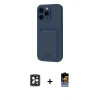 MARSİLYAN™- iPhone 16 Pro Max Kılıf Vadi Çizgi Prime - Siyah Buffer Hayalet Cam Ekran Koruyucu + PVD Metal Kamera Lens - SH