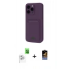 MARSİLYAN™- iPhone 16 Pro Max Kılıf Vadi Çizgi Prime - Siyah Buffer Hayalet Cam Ekran Koruyucu + Raze Metal Kamera Lens - BZ