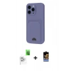 MARSİLYAN™- iPhone 16 Pro Max Kılıf Vadi Çizgi Prime - Siyah Buffer Hayalet Cam Ekran Koruyucu + Raze Metal Kamera Lens - BZ