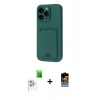 MARSİLYAN™- iPhone 16 Pro Max Kılıf Vadi Çizgi Prime - Siyah Buffer Hayalet Cam Ekran Koruyucu + Raze Metal Kamera Lens - BZ