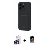 MARSİLYAN™- iPhone 16 Pro Max Kılıf Vadi Çizgi Prime - Siyah Buffer Hayalet Cam Ekran Koruyucu + Siyah Bilvis Titan Kamera Lens