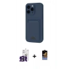 MARSİLYAN™- iPhone 16 Pro Max Kılıf Vadi Çizgi Prime - Siyah Buffer Hayalet Cam Ekran Koruyucu + Siyah Bilvis Titan Kamera Lens