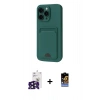 MARSİLYAN™- iPhone 16 Pro Max Kılıf Vadi Çizgi Prime - Siyah Buffer Hayalet Cam Ekran Koruyucu + Siyah Bilvis Titan Kamera Lens