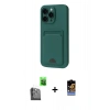 MARSİLYAN™- iPhone 16 Pro Max Kılıf Vadi Çizgi Prime - Siyah Buffer Hayalet Cam Ekran Koruyucu + Raze Metal Kamera Lens - SH