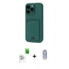 MARSİLYAN™- iPhone 16 Pro Max Kılıf Vadi Çizgi Prime - Siyah Joko Magic 5D Cam + Raze Metal Kamera Lens - BZ