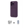 MARSİLYAN™- iPhone 16 Pro Max Kılıf Vadi Çizgi Prime - Siyah Joko Magic 5D Cam + Pers Alüminyum Kamera Lens - GS