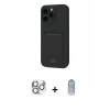 MARSİLYAN™- iPhone 16 Pro Max Kılıf Vadi Çizgi Prime - Siyah Joko Magic 5D Cam + Pers Alüminyum Kamera Lens - GS